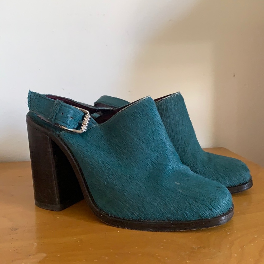 Opening ceremony real pony hair mules with heel